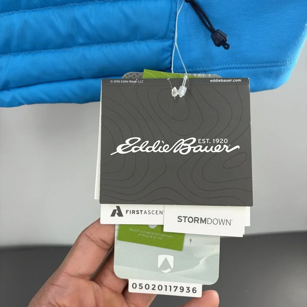 Eddie Bauer First Ascent 800 Stormdown Microtherm Pertex‎ Vest Blue Navy Men 2XL